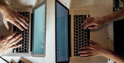man working on laptop