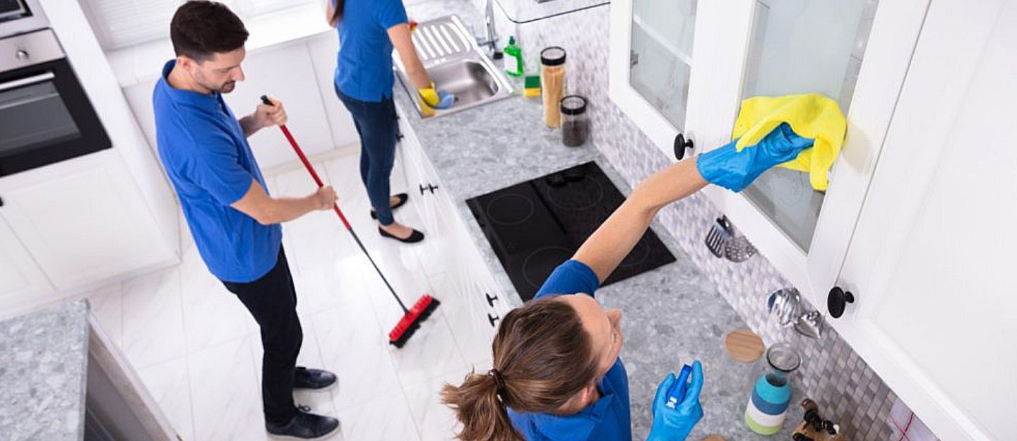 Team offering house cleaning services in Abu Dhabi