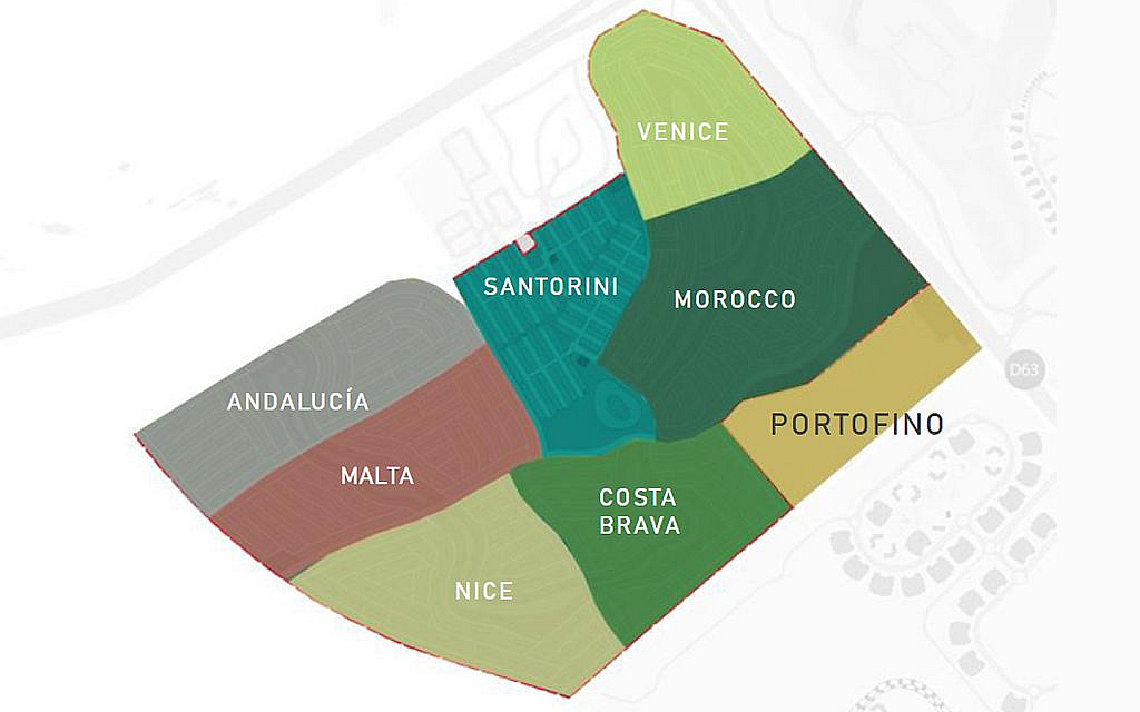 مخطط للمجمعات الفرعية في داماك لاجونز 