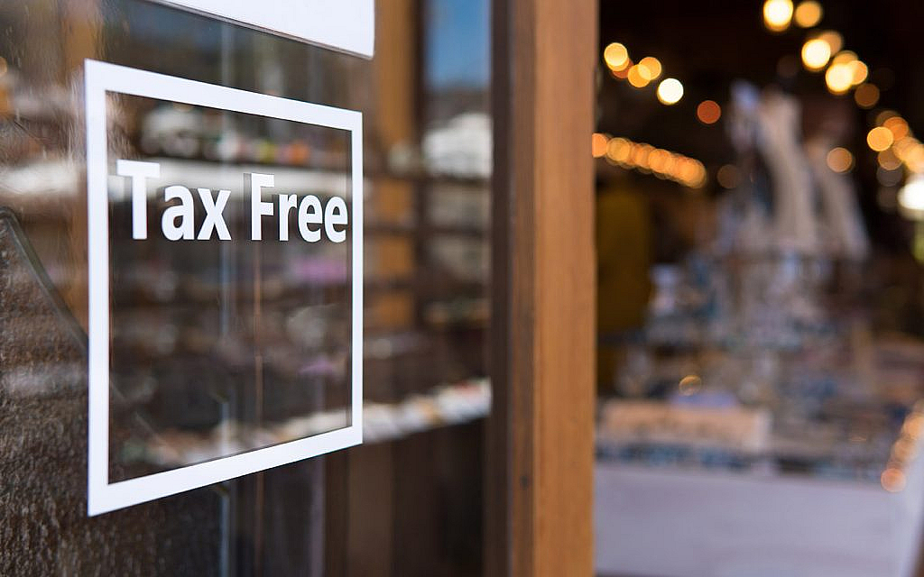 عبارة Tax Free على زجاج 