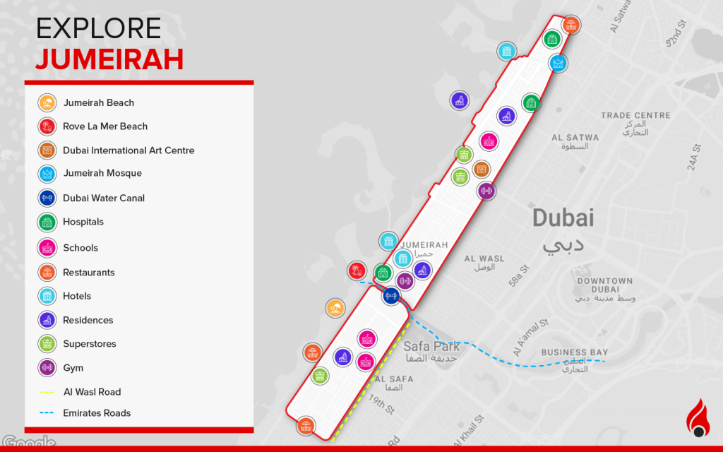 Jumeirah Dubai bird's eyeview