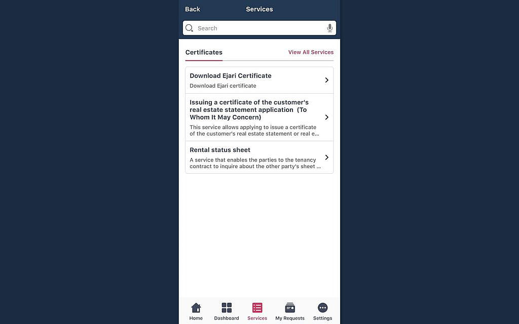 you can get Different Certificate Generation via Dubai Rest App