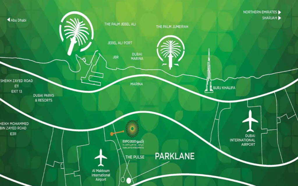 Location of Parklane Townhouses