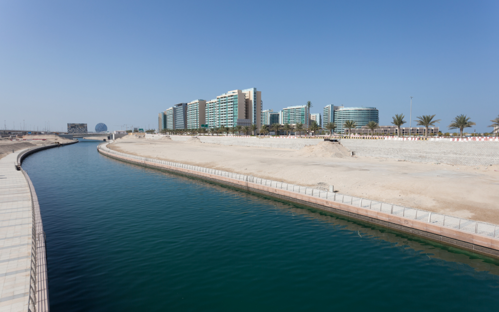 Water's Edge is a waterfront community located on Yas Island, Abu Dhabi, constructed around a picturesque canal.