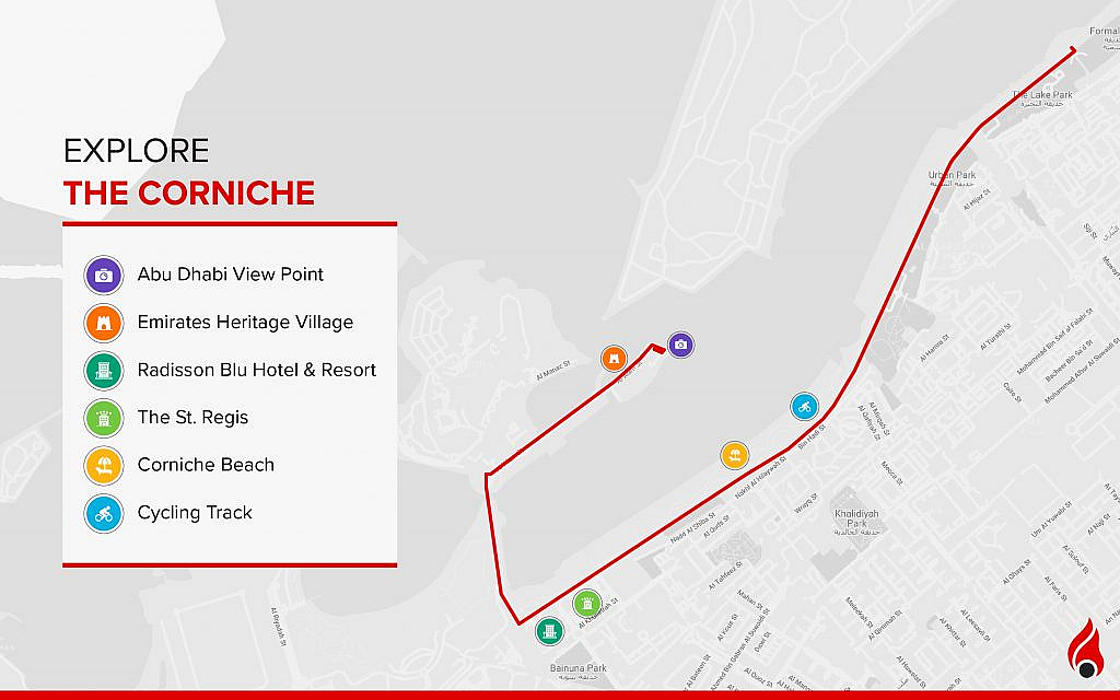 Bird's eye view of Corniche in Abu Dhabi