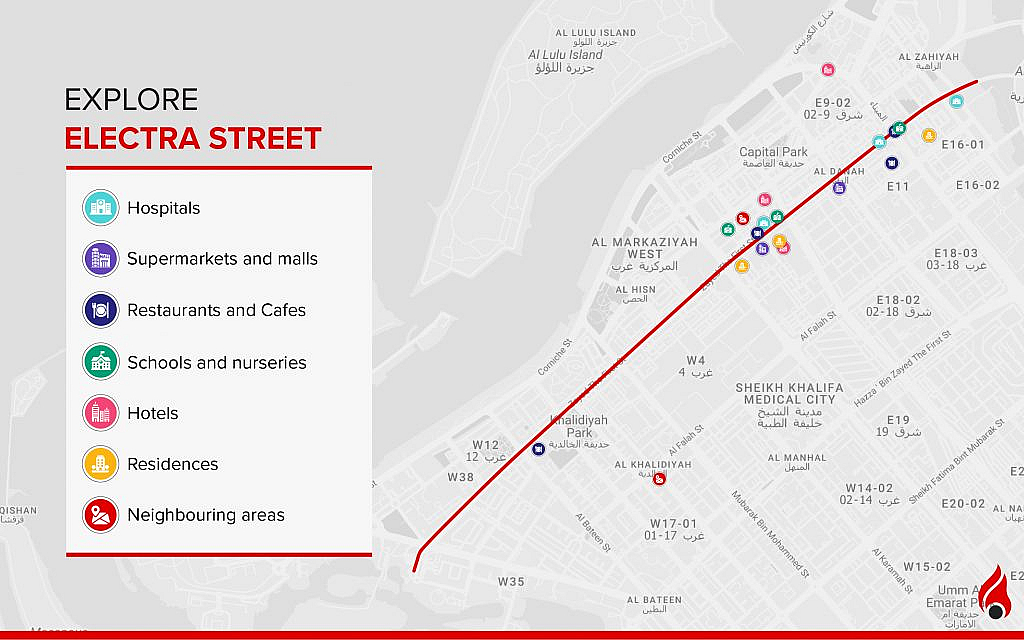 map of abu dhabi, electra street