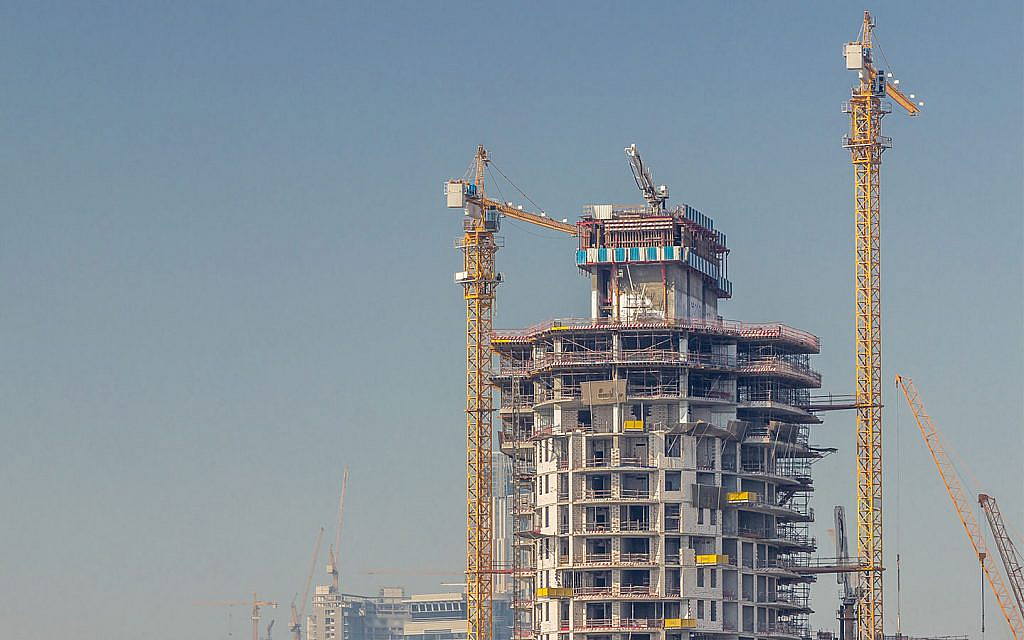 an under construction building in Dubai