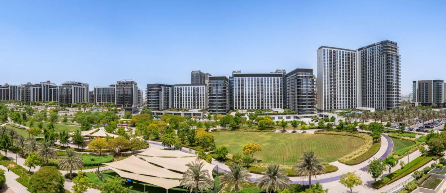 View of apartment block in Dubai Hills Estate