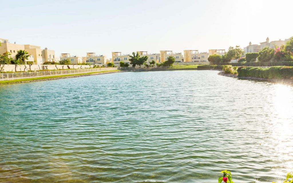 بحيرة وسط وحدات سكنية