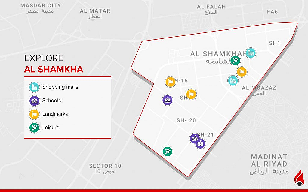 strategic map of the suburban community in Abu Dhabi