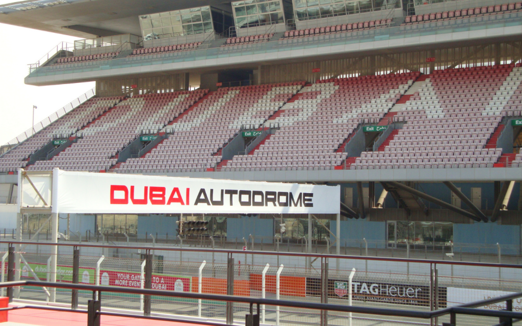 Race track of Dubai Autodrome in Motor City