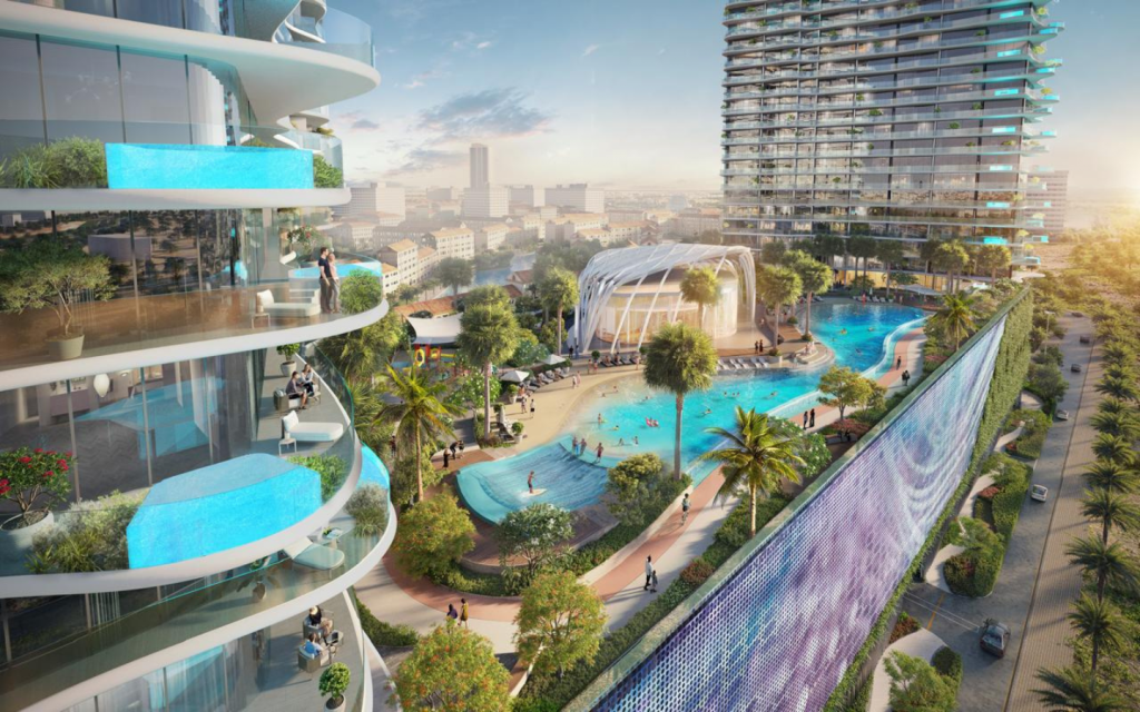 View of Laguna Residence showing pools, lagoons and terraces