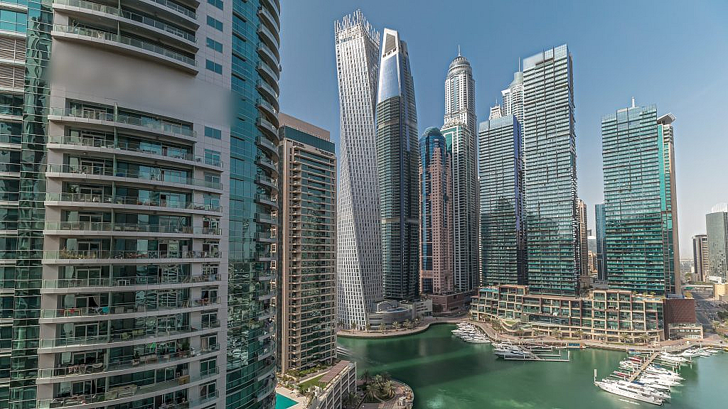 dubai marina boasts a collection of apartment complexes