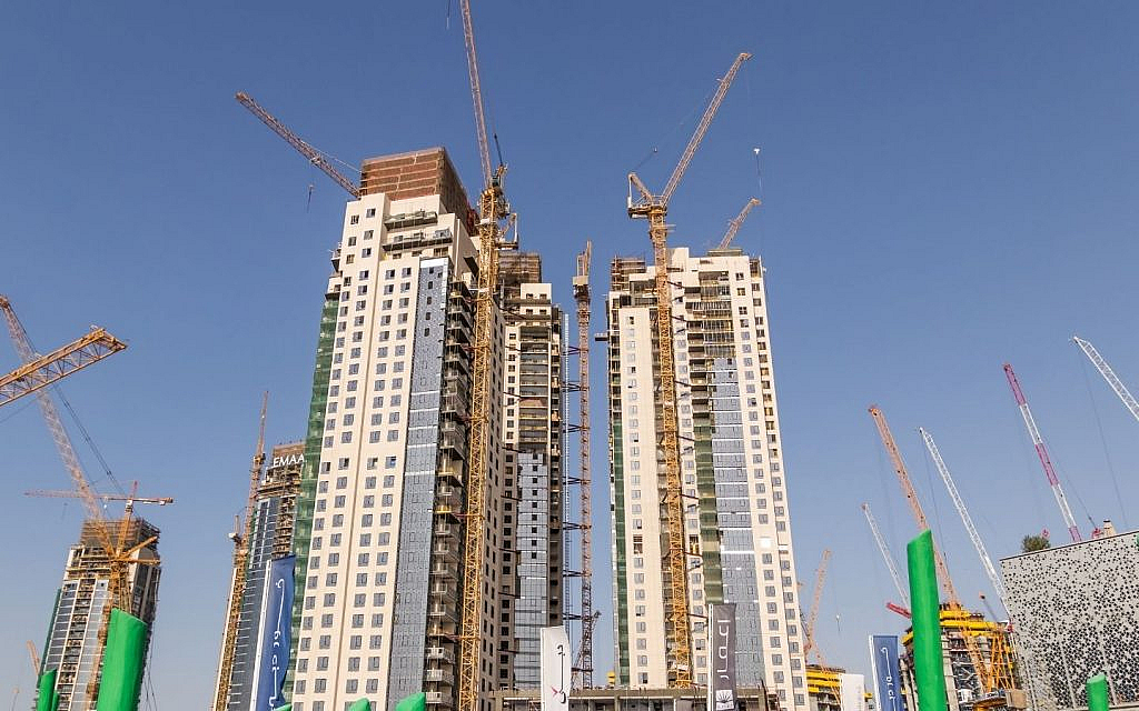 two under-construction towers