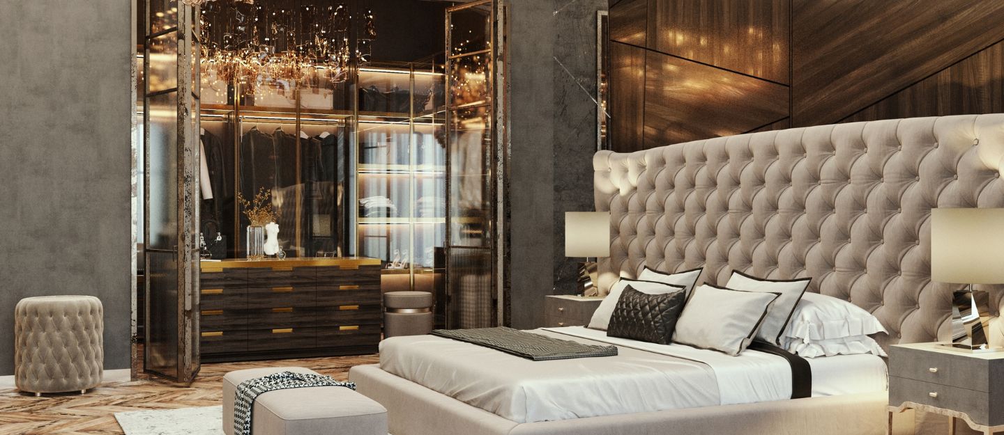 inside view of a luxury bedroom