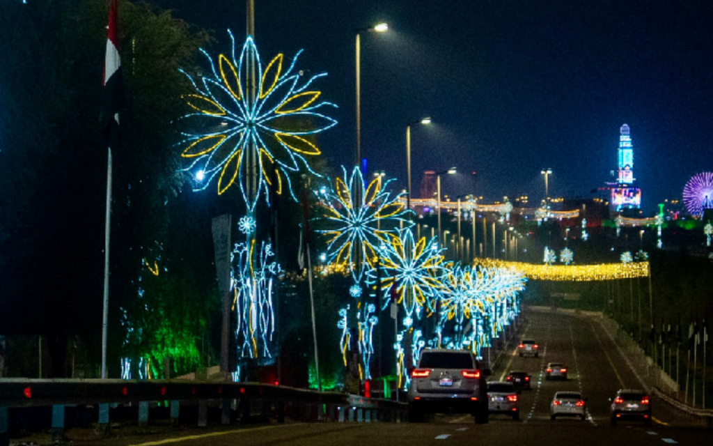 corniche bridge all decorated for new year 