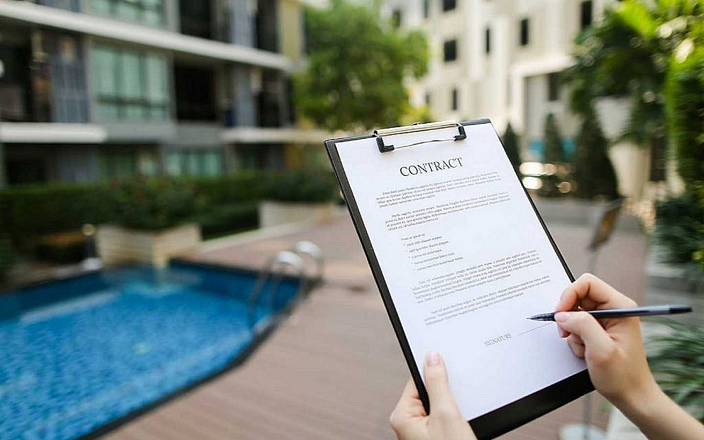 A written contract showing rental terms