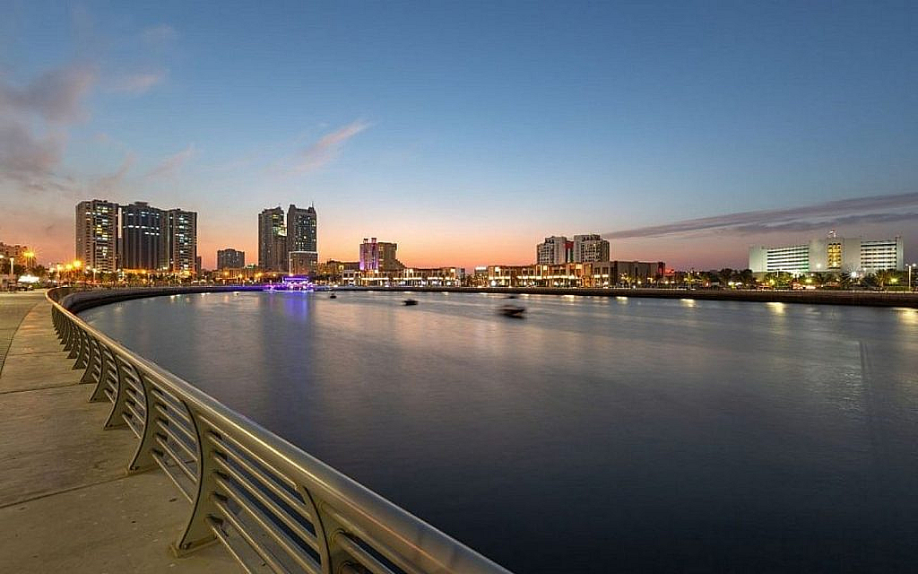 Night view of corniche Ajman