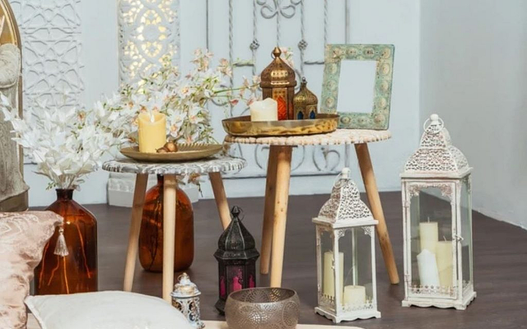 Multiple decoration items on white background