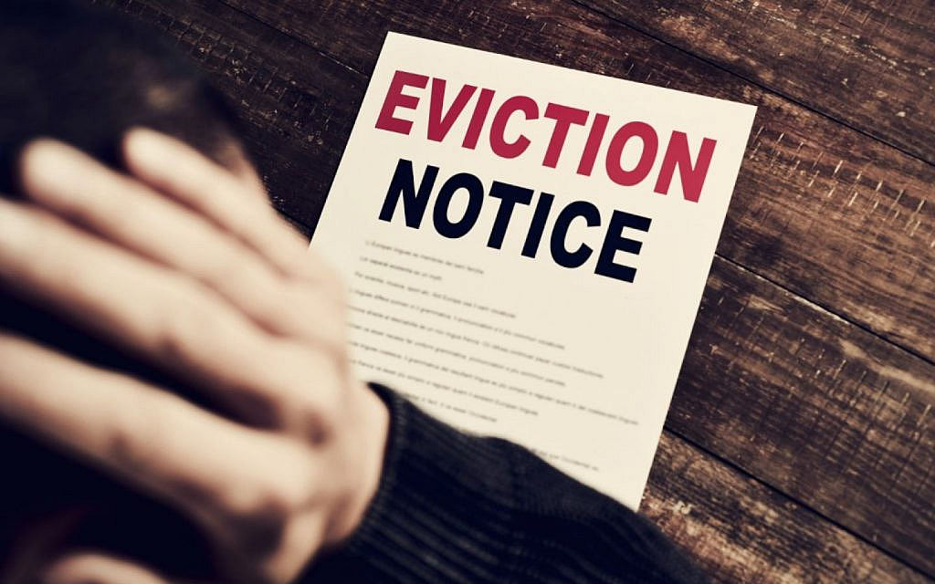 Eviction notice served to a tenant