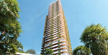The Mural by Beyond – Exterior view of the luxury seafront residential tower in Dubai Maritime City.