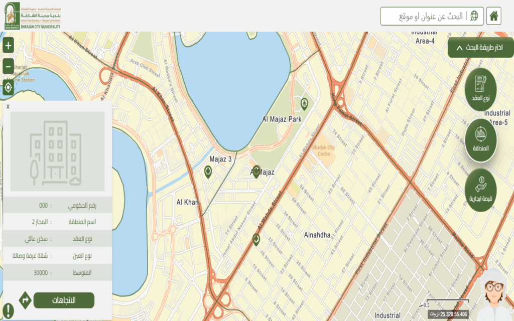 Using a property locator map in Sharjah