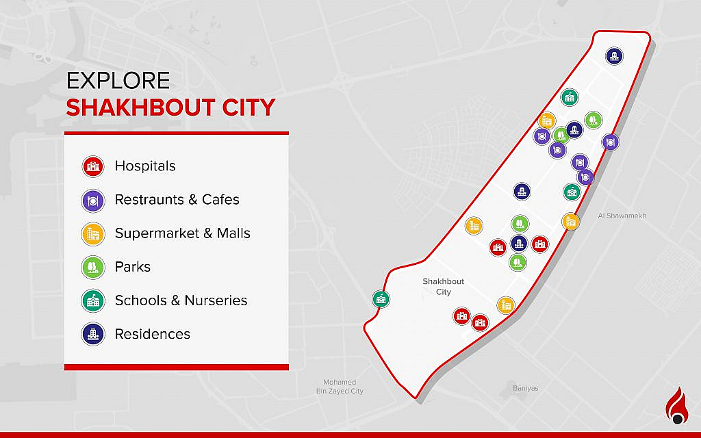 map of shakhbout city