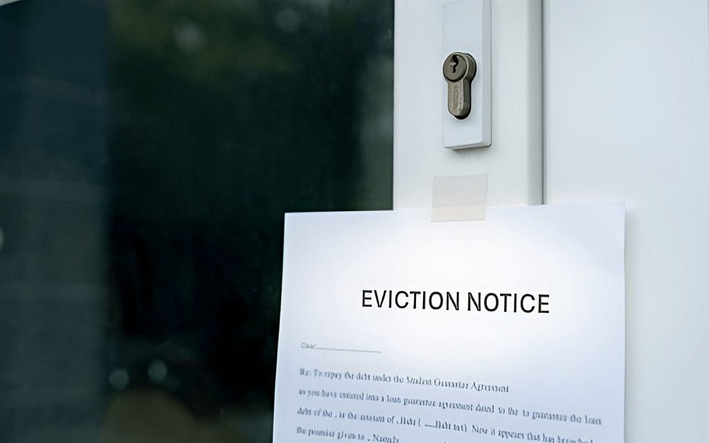 An eviction notice served to the tenant