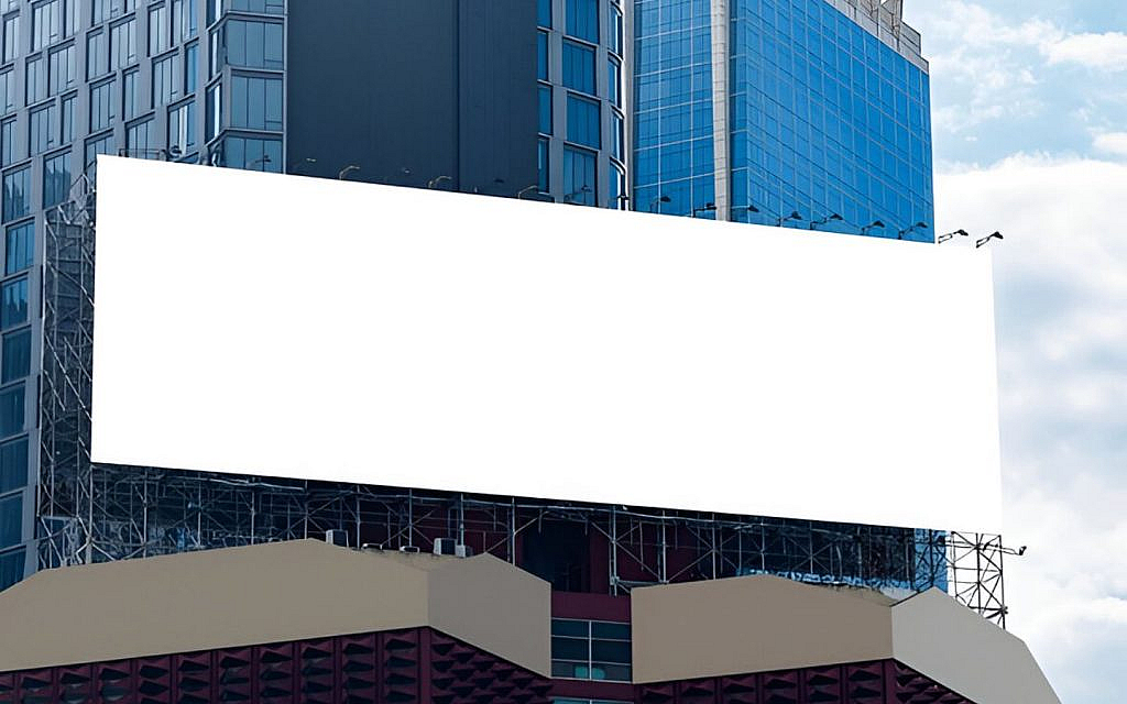 A signboard on the building roof