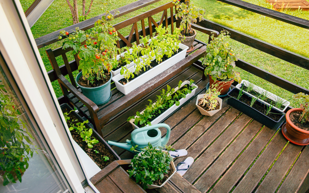 apartment balcony decorating ideas include using wooden furniture 