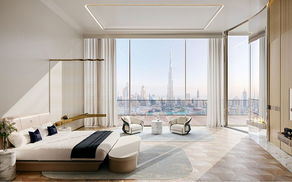 View of Burj Khalifa from a room in Bugatti Residences