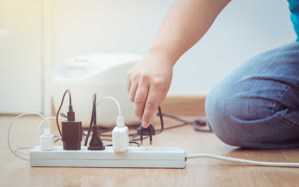 electrical hazards at home such as loaded power outlets