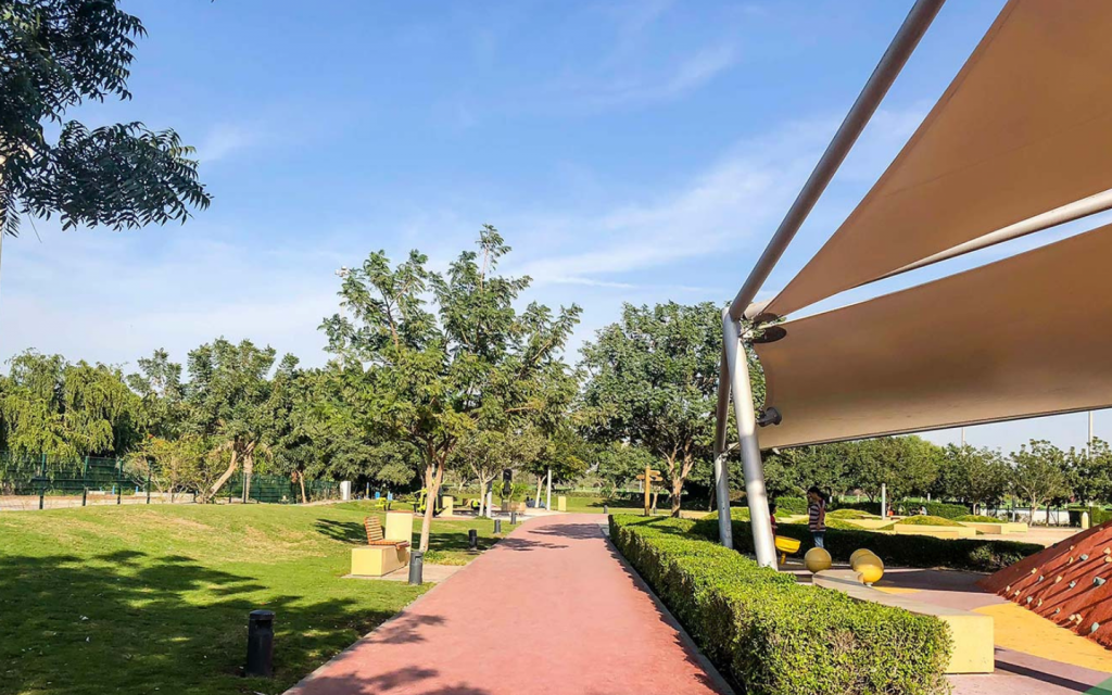 a family park with greenery