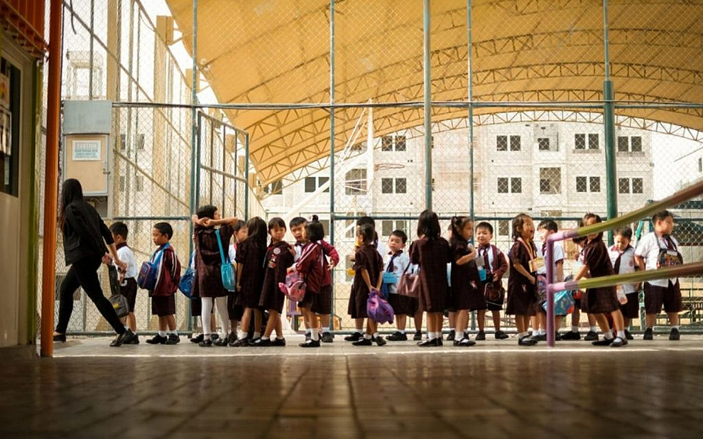 kids going to school