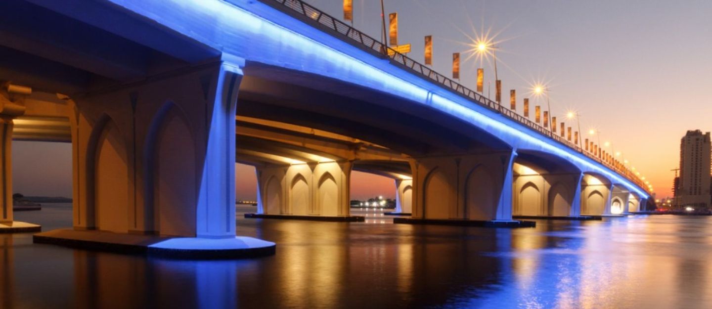 Al Garhoud bridge connecting area with other parts of the city