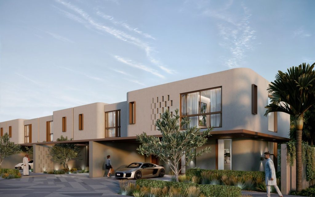 Series of beige off-plan villas in Al Tai Hills 