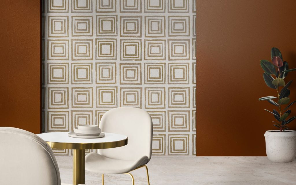 geometric patterned feature wall ideas