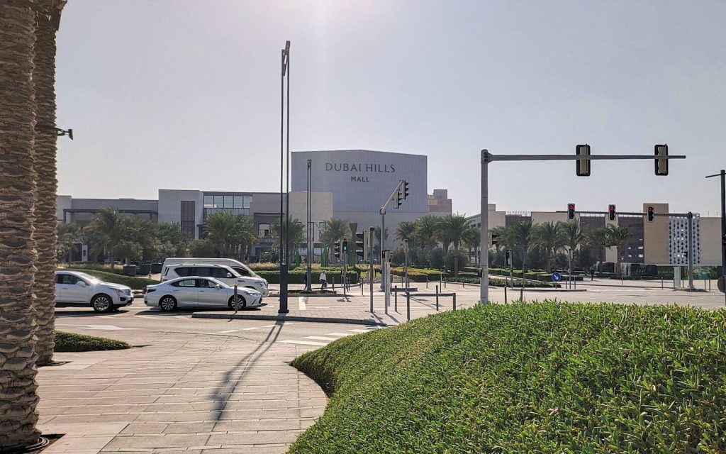 Wide view of Dubai Hills Mall in Dubai Hills Estate