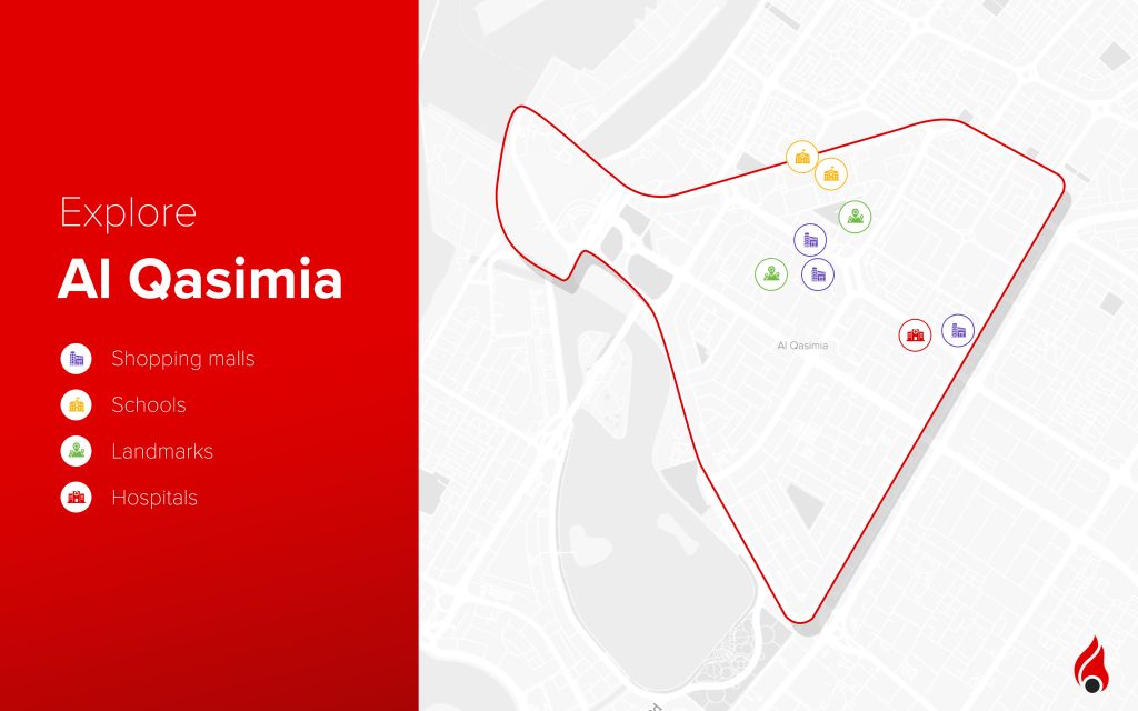 map of family friendly neighbourhood Al Qasimia