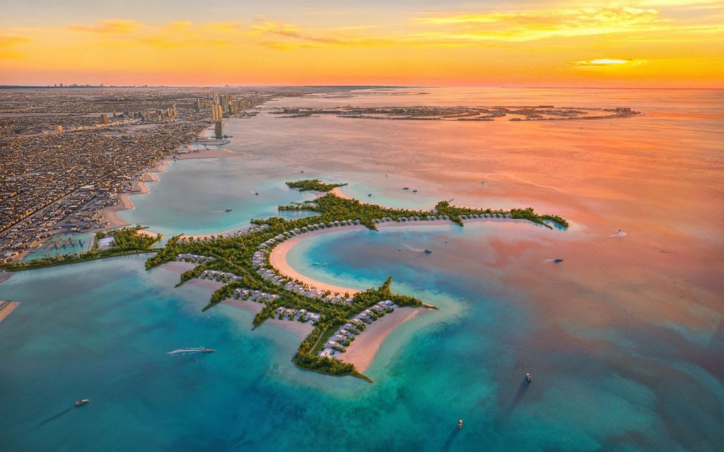 Aerial view of Naia Island Dubai master plan