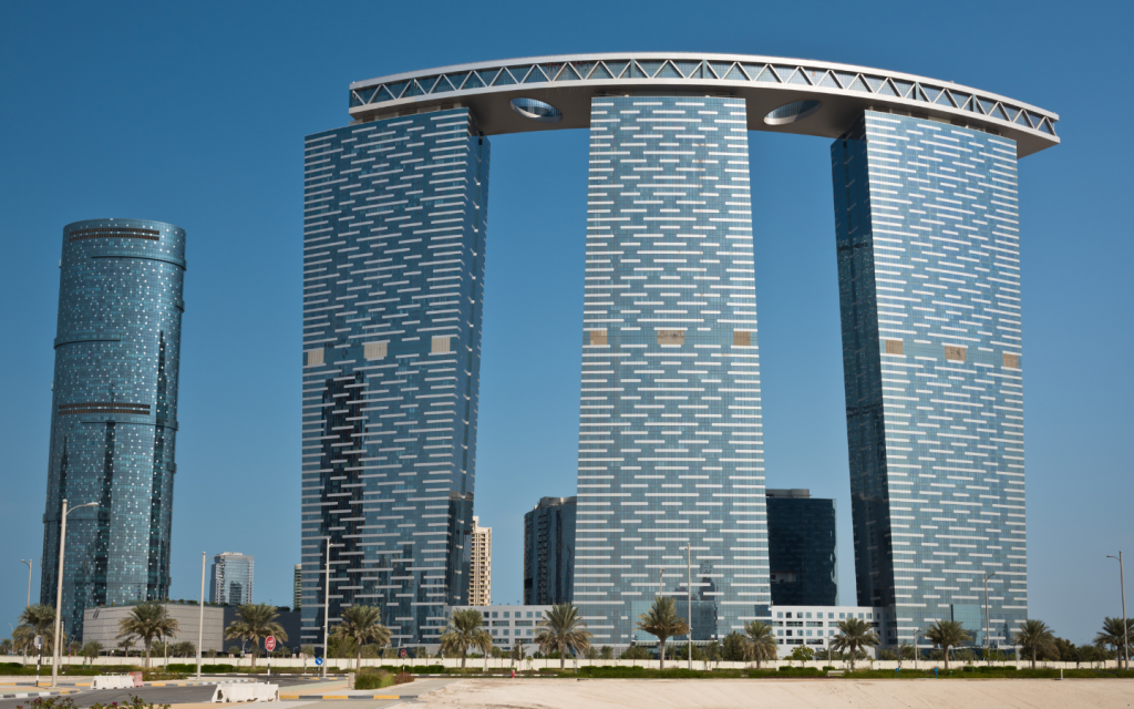 Abu Dhabi famous landmarks like Gate Towers