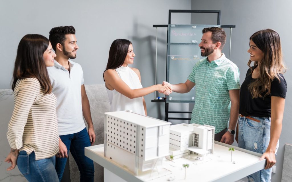 Buyers visiting the miniature model of the recent property