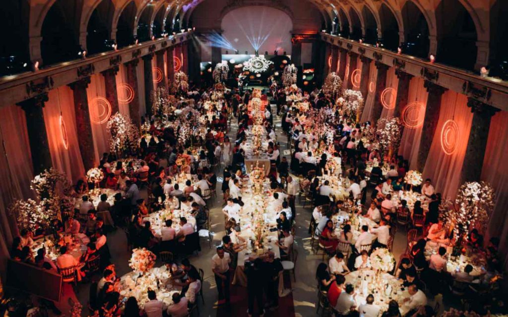 grand event with multiple attendees
