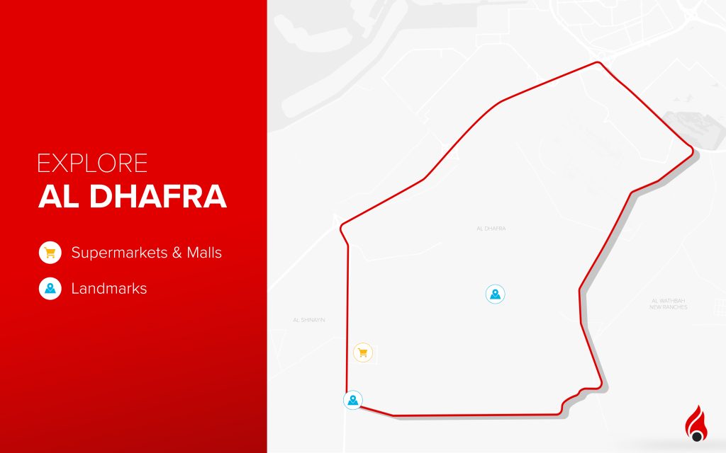 al dhafra map with landmarks