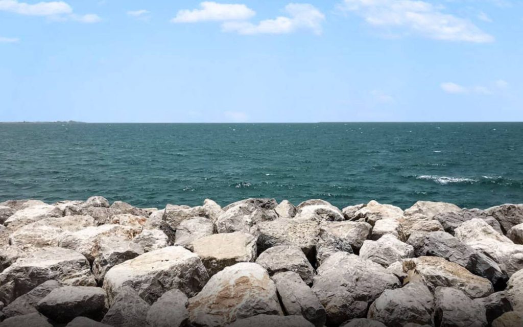 A peaceful seaside view