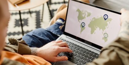 person is checking rental map service in Sharjah