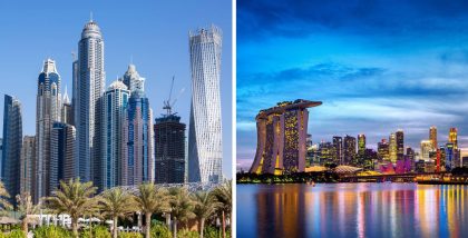 صورة لدبي وسنغافورة