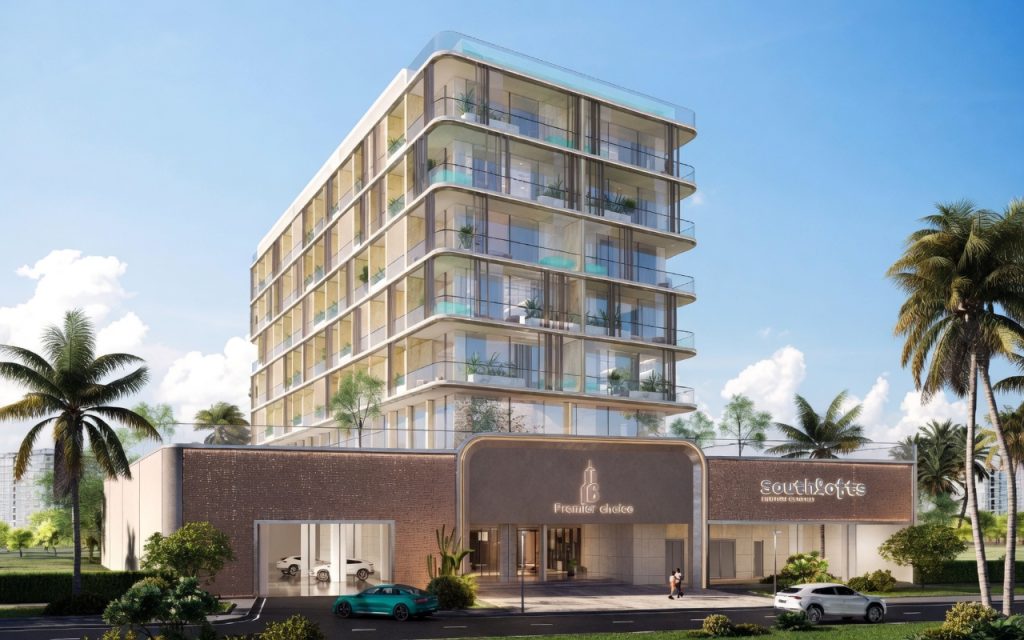 A beautiful building of the South Lofts, a new project in Dubai 