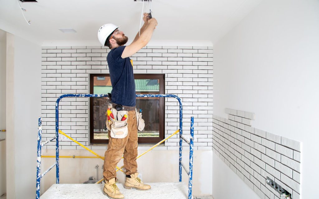 An electrician maintaining a building