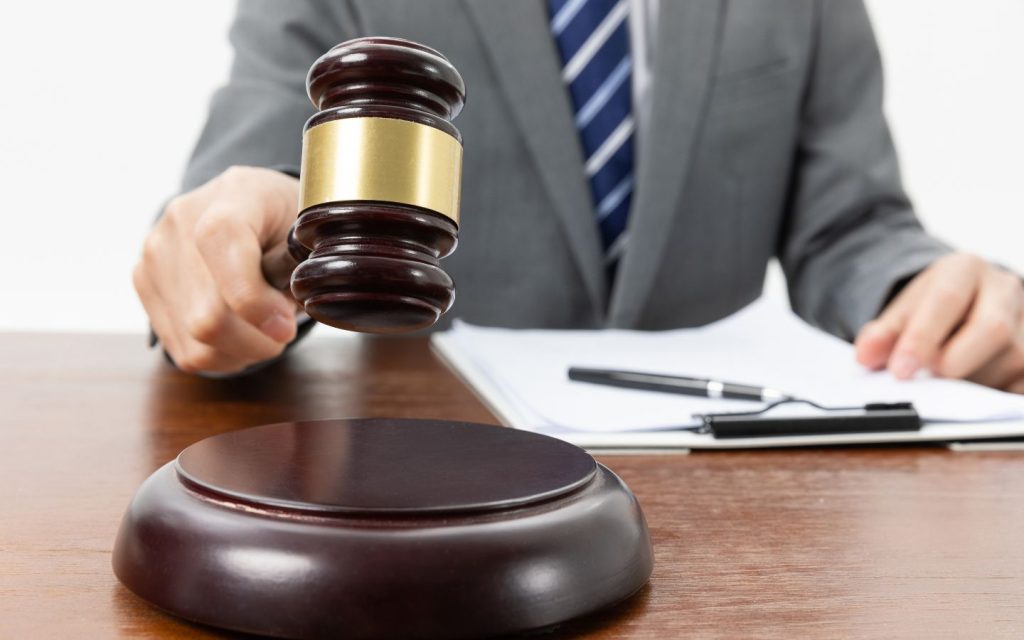 Judge using a gavel